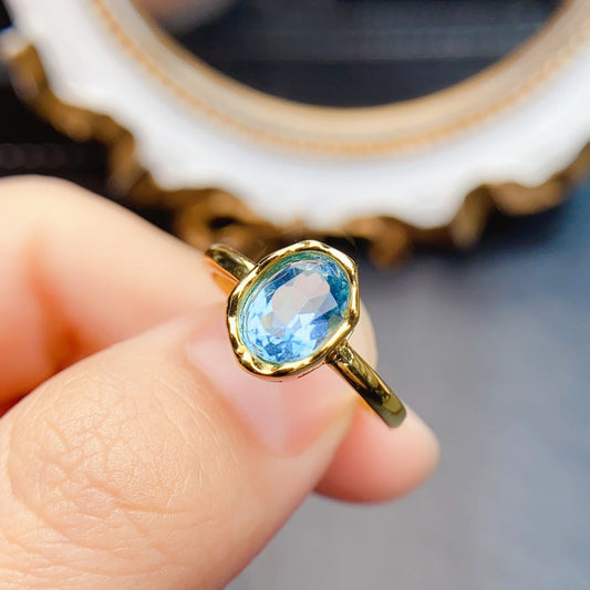Elegant Blue Topaz Ring