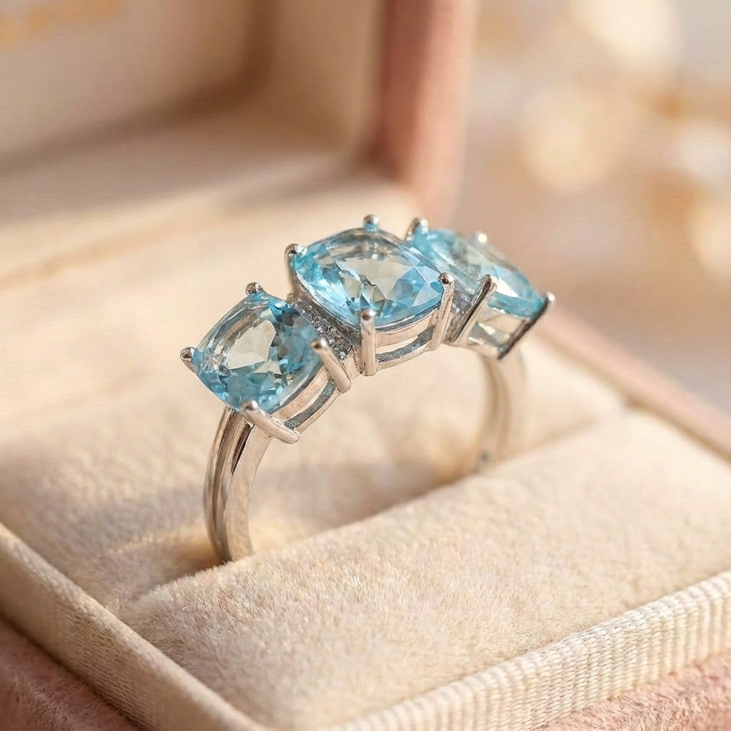 Elegant Blue Topaz Ring