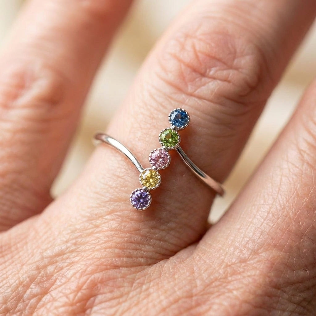 Colorful Cubic Zirconia Ring