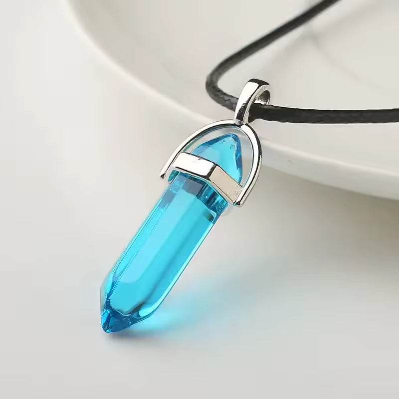 Elegant Crystal Blue Necklace
