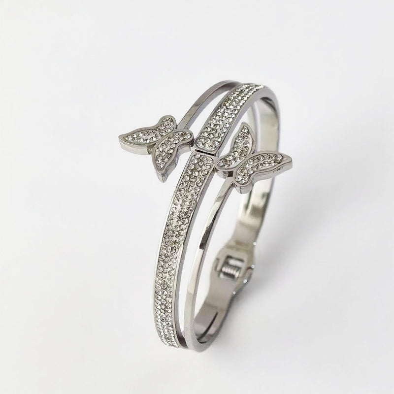 Elegant Crystal Bow Bracelet
