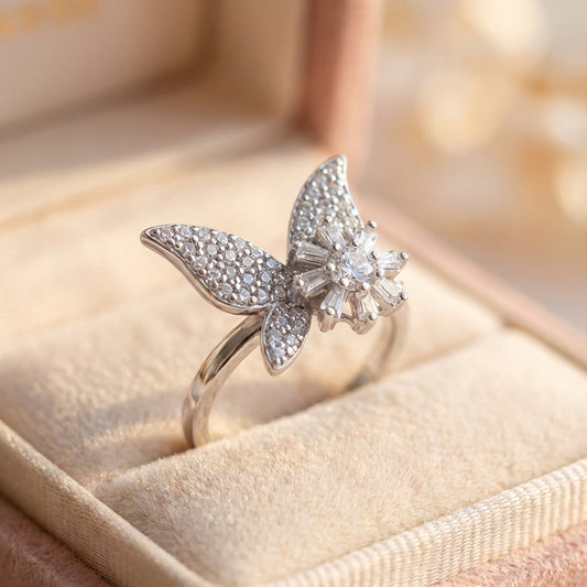 Elegant Crystal Butterfly Ring