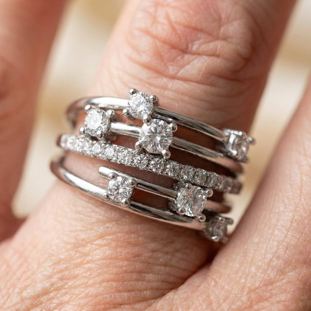 Crystal Crossover Ring