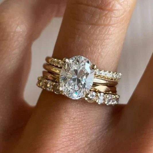Elegant Crystal Diamond Ring