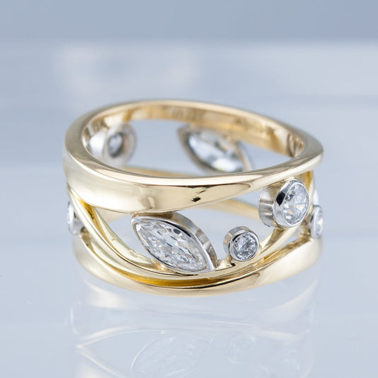 Elegant Crystal Gold Ring
