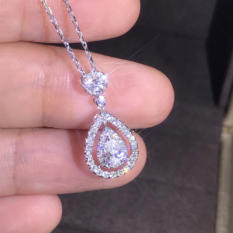 Elegant Diamond Teardrop Necklace