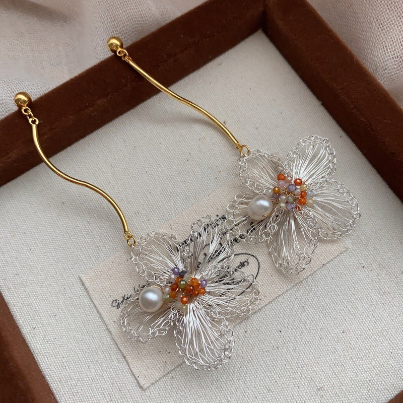 Elegant Filigree Flower Earrings