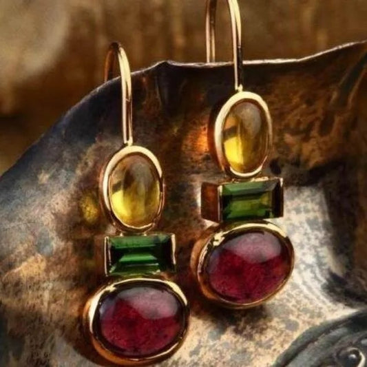 Elegant Gemstone Dangle Earrings
