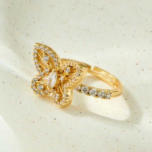 Elegant Gold Butterfly Ring