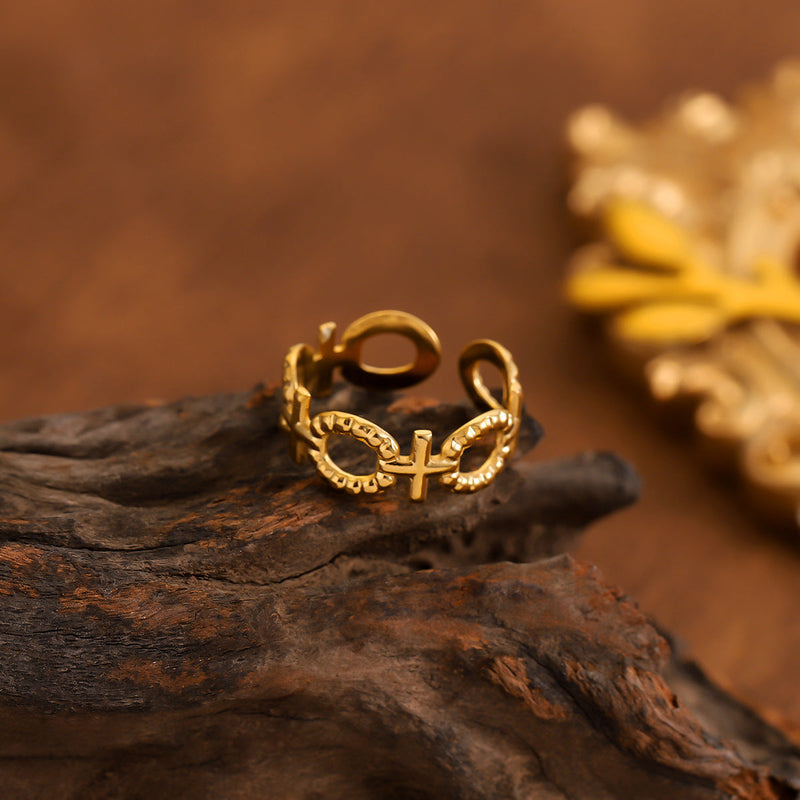 Elegant Gold Cross Ring