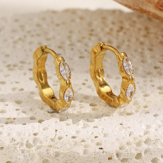 Elegant Gold Diamond Earrings
