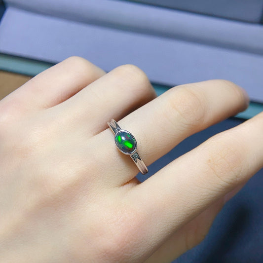 Elegant Green Opal Ring