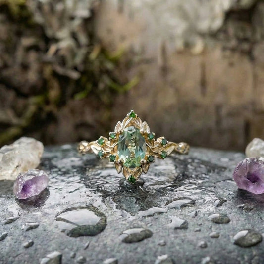 Elegant Green Spinel Ring