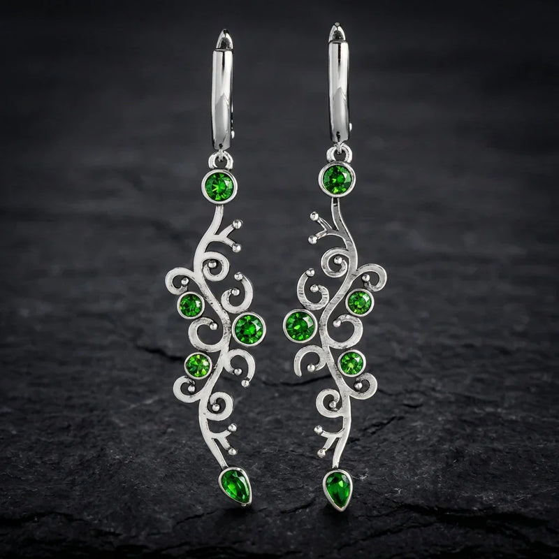 Elegant Green Stone Earrings
