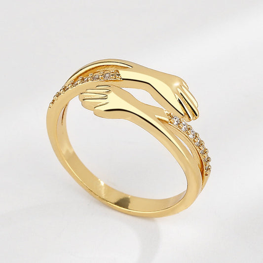 Elegant Hands Diamond Ring