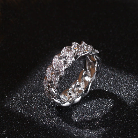 Elegant Iced Chain Link Band