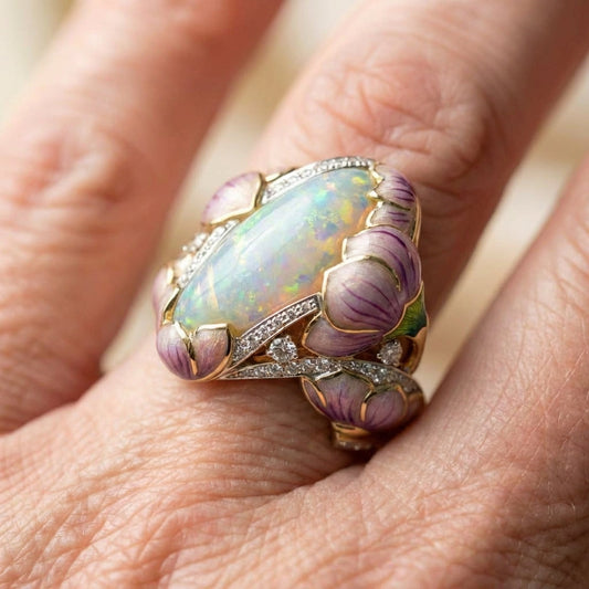 Lotus Opal Ring
