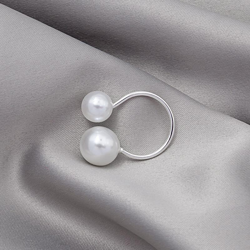 Elegant Minimalist Pearl Silver Ring
