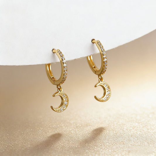 Elegant Moon Charm Earrings