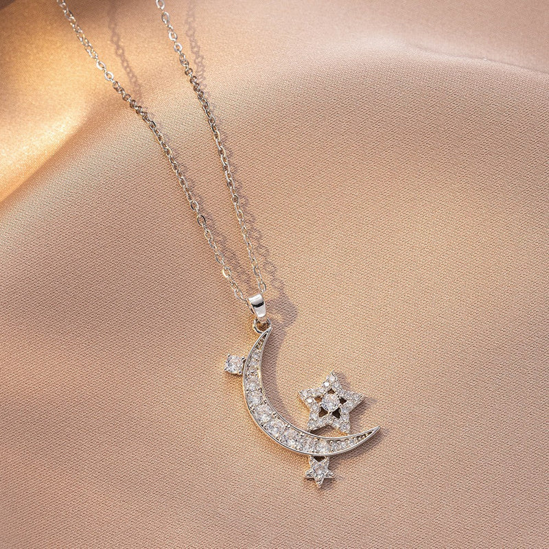 Elegant Moon Star Necklace