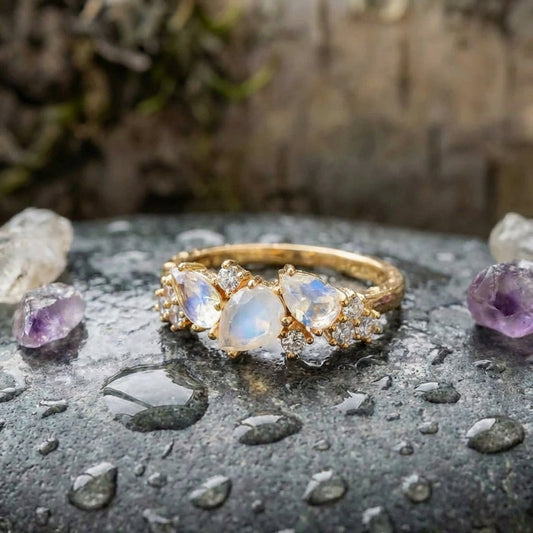 Elegant Moonstone Crystal Ring