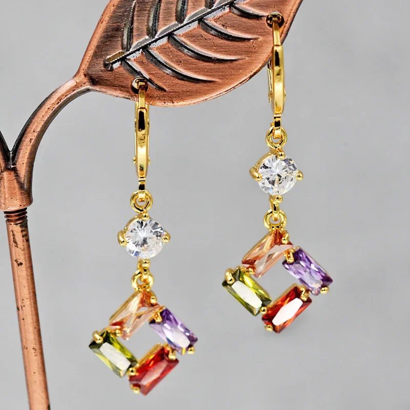 Elegant Multicolor Stone Earrings
