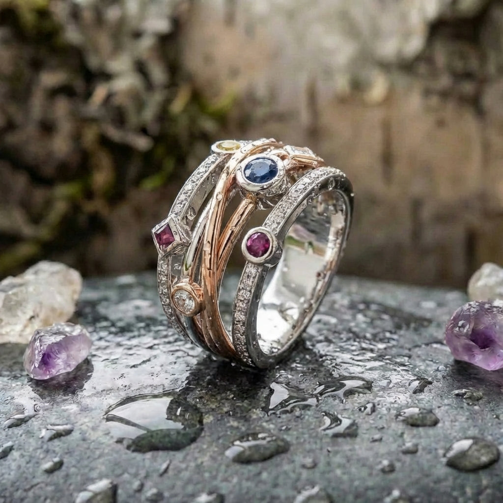 Elegant Multistone Statement Ring