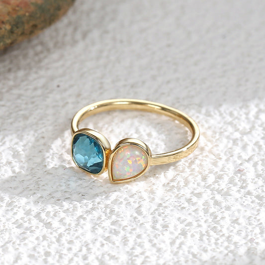 Elegant Opal Topaz Ring