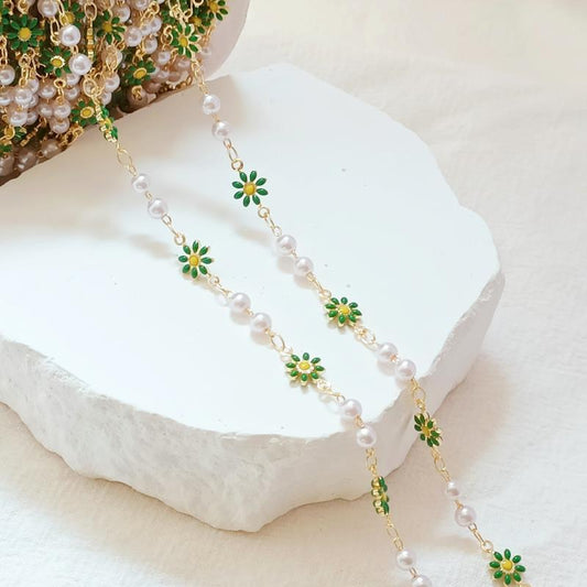 Elegant Pearl Daisy Earrings