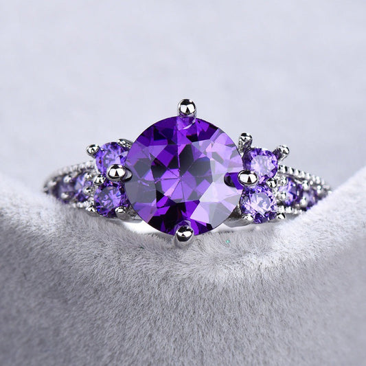 Elegant Purple Amethyst Ring