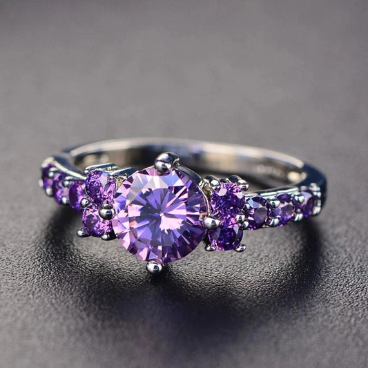 Elegant Purple Amethyst Ring