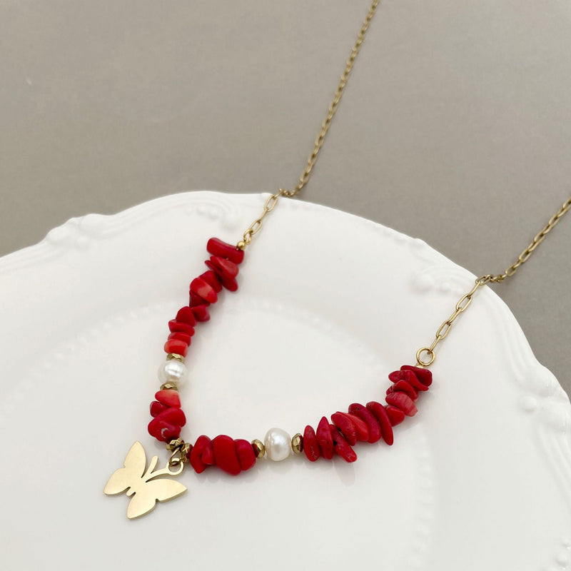 Elegant Red Coral Necklace