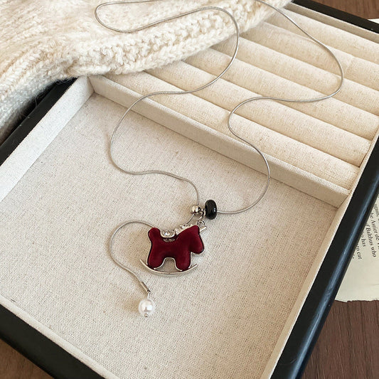 Elegant Red Dog Necklace