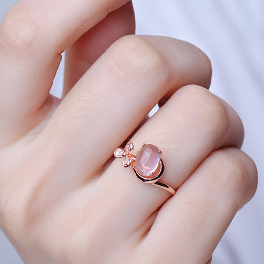 Elegant Rose Quartz Ring