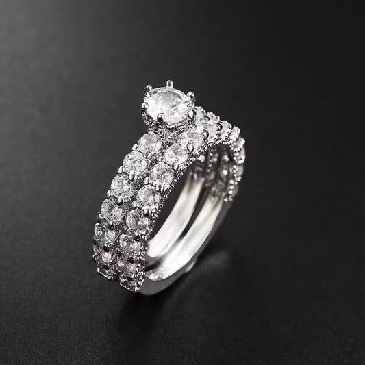 Elegant Round Crystal Eternity Ring