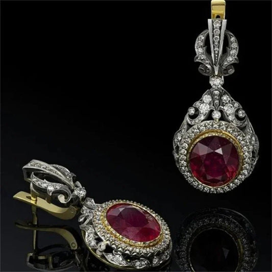 Elegant Ruby Dangle Earrings