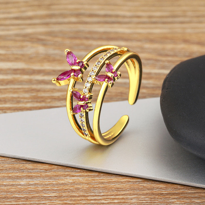 Elegant Ruby Gold Ring