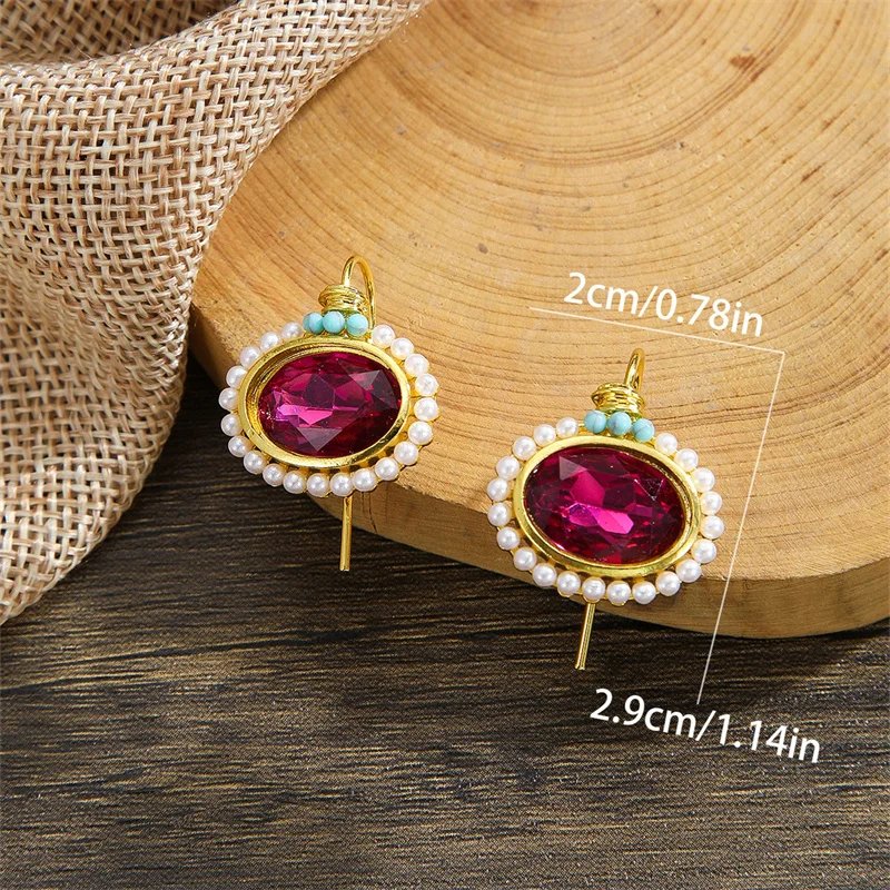 Elegant Ruby Pearl Earrings