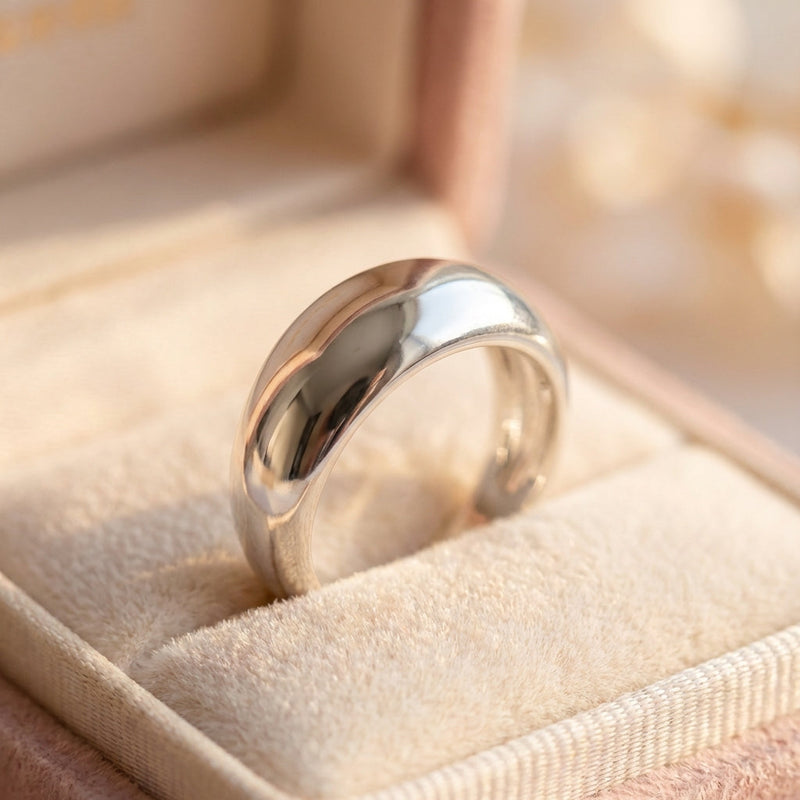 Elegant Silver Dome Ring