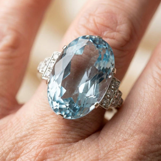 Sky Blue Oval Ring