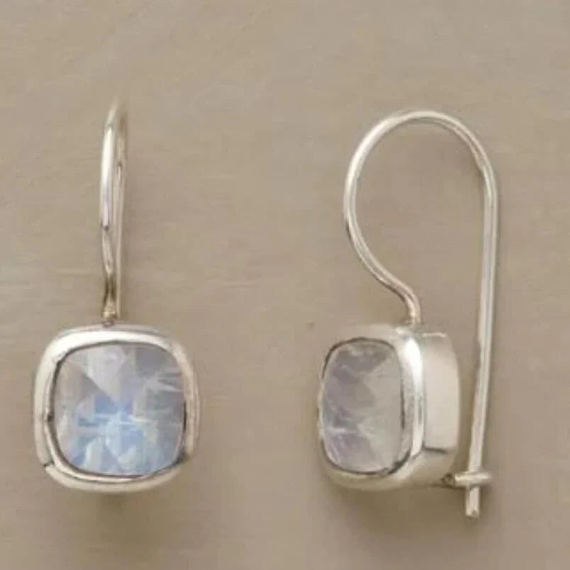 Elegant Square Moonstone Earrings
