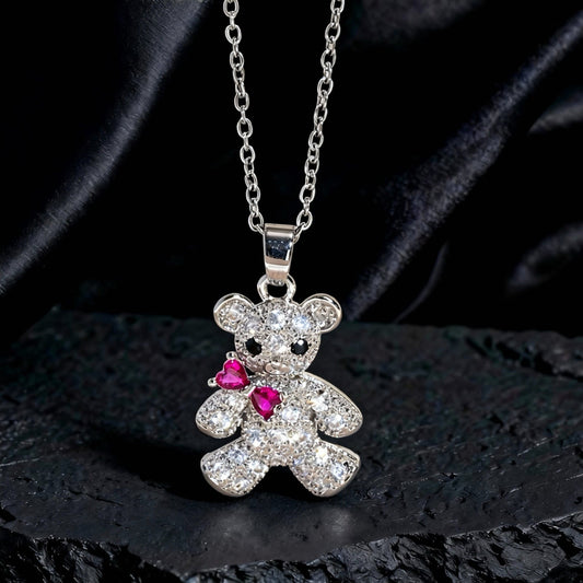 Elegant Teddy Bear Necklace