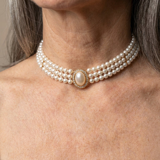 Triple Pearl Necklace