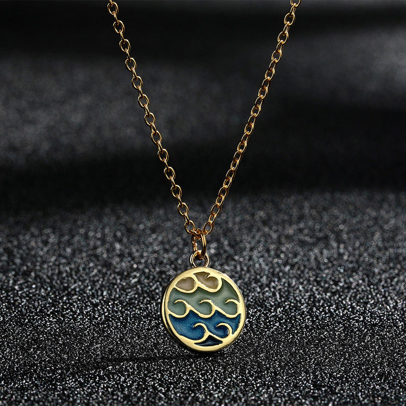 Elegant Wave Pendant Necklace