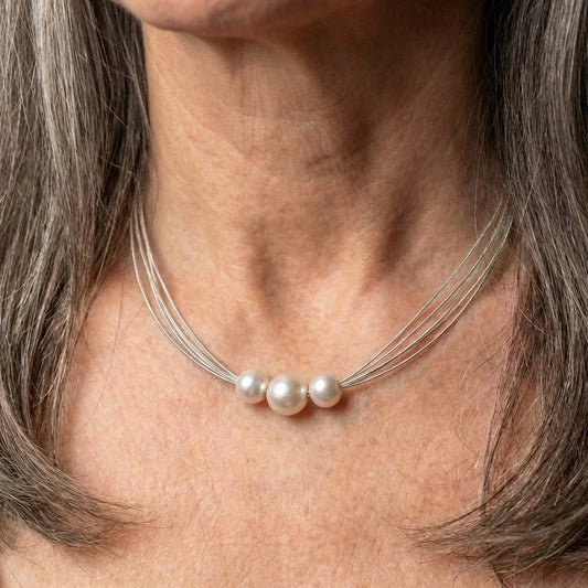 White Pearl Layered Necklace
