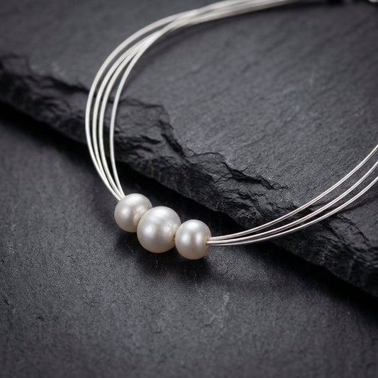 Elegant White Pearl Layered Necklace