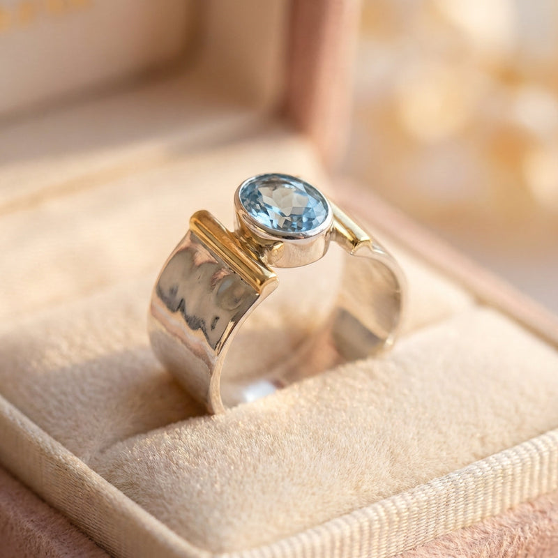 Elegant Zirconia Geometric Ring