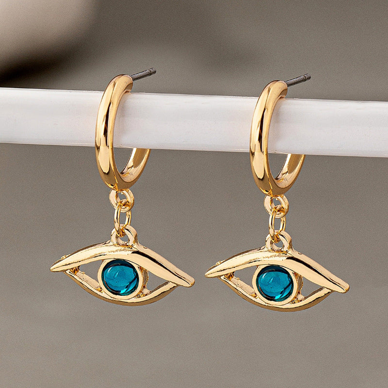 Evil Eye Gold Earrings