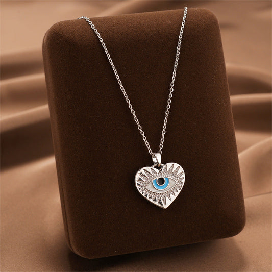 Evil Eye Heart Necklace