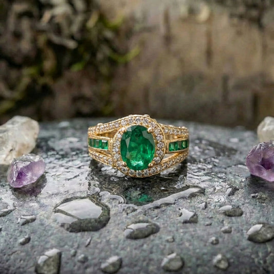 Elegant Green Emerald Ring